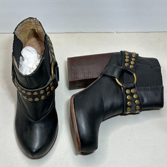 Jeffrey Campbell X Solestruck Studded Harness Block Heel Boots Black Women's 6M - Picture 8 of 13